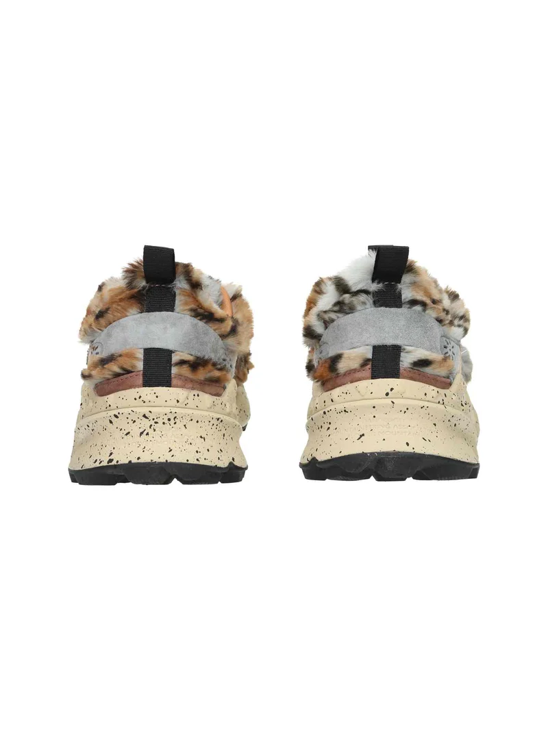 Kotetsu Woman Suede/Ecofur anthracite light brown