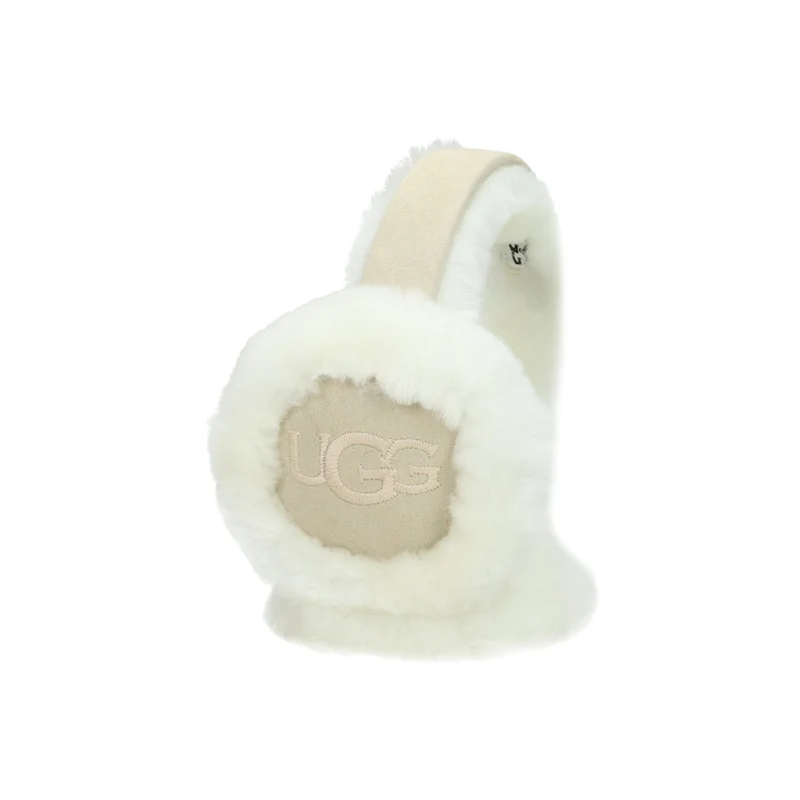 W Sheepskin Embroidery Earmuff sand