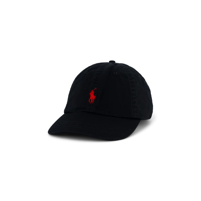 Cotton Chino Ball Cap Polo Black / RL2000 Red