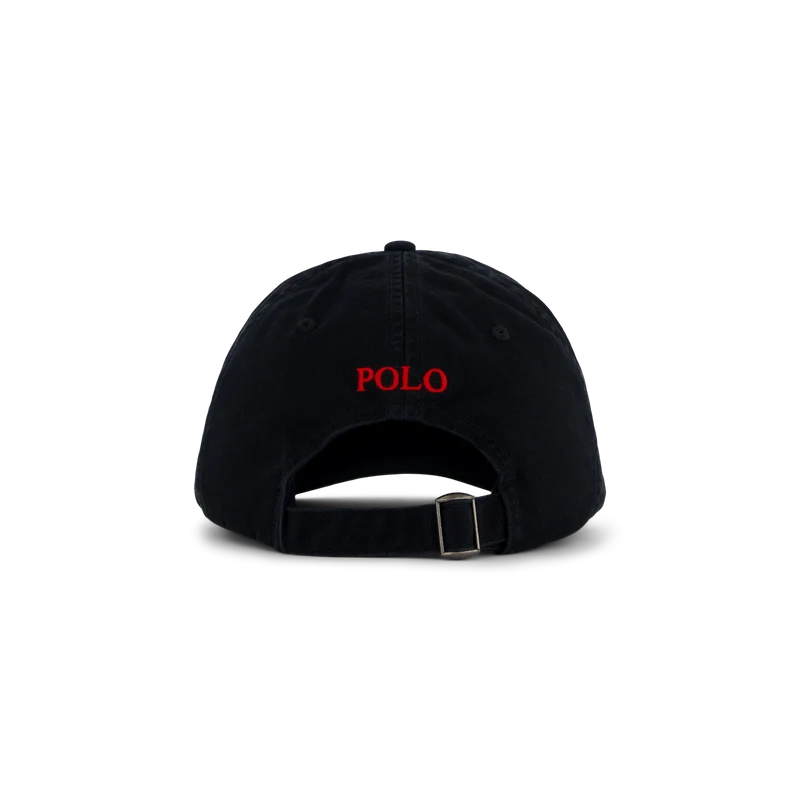 Cotton Chino Ball Cap Polo Black / RL2000 Red