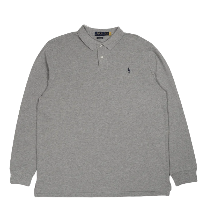 Custom Slim Fit Mesh Polo Shirt Grå