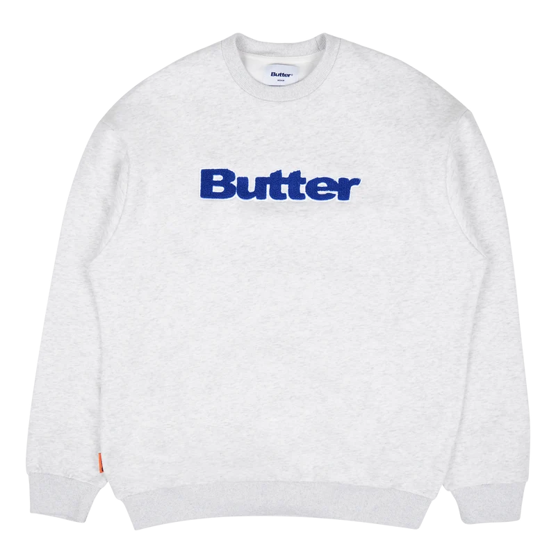 Chenille Logo Crewneck Sweatsh Ash Grey