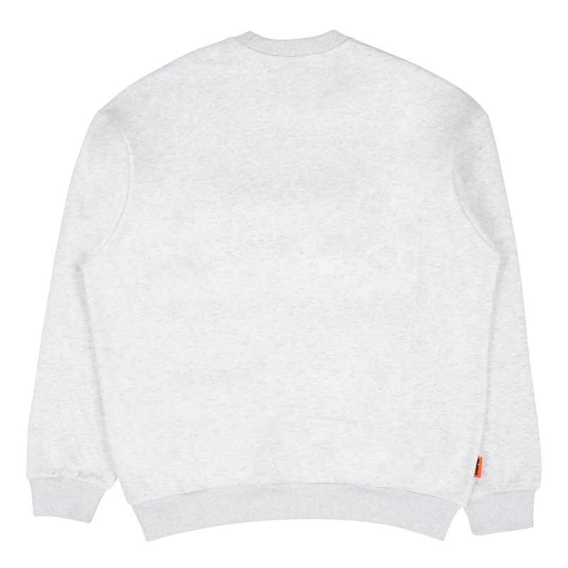 Chenille Logo Crewneck Sweatsh Ash Grey