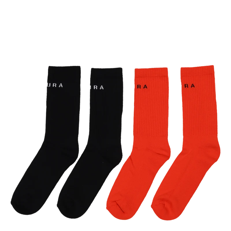 Zeo Socks Black Orange