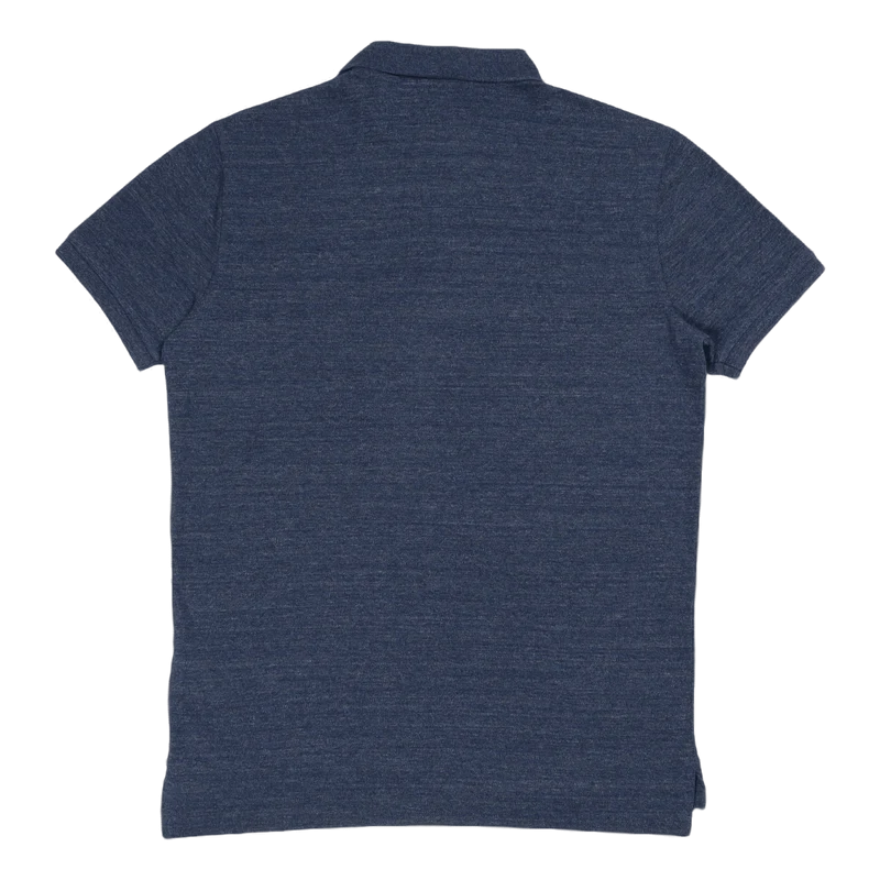 Custom Slim Fit Mesh Polo Shirt Blue