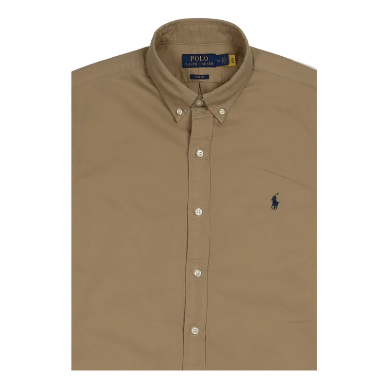 Slim Fit Garment-Dyed Oxford Shirt Surrey Tan