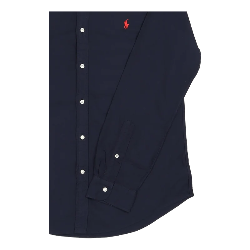 Slim Fit Garment-Dyed Oxford Shirt Navy