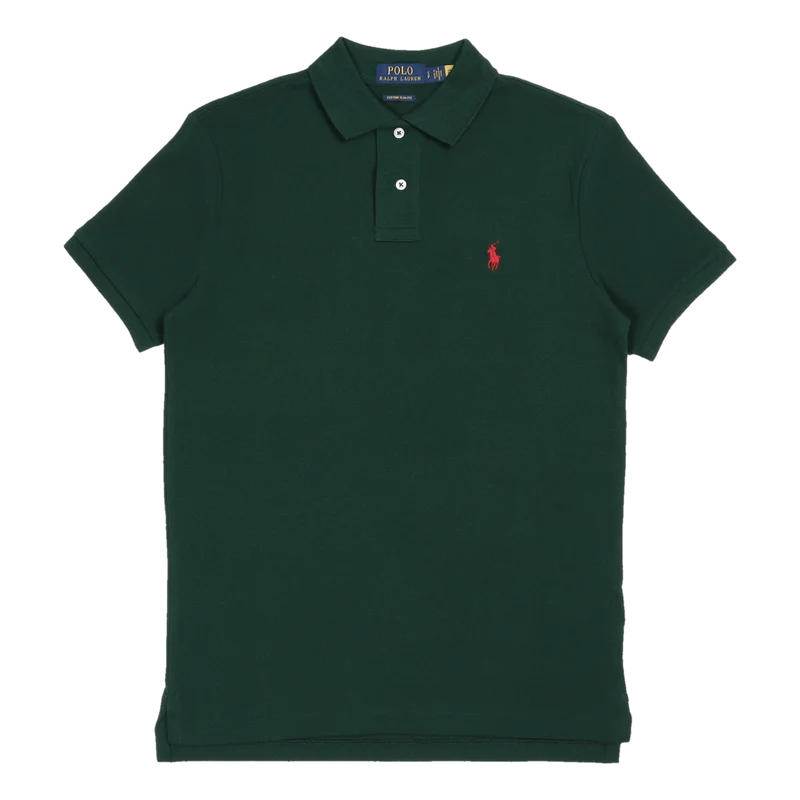 Custom Slim Fit Mesh Polo Shirt Green