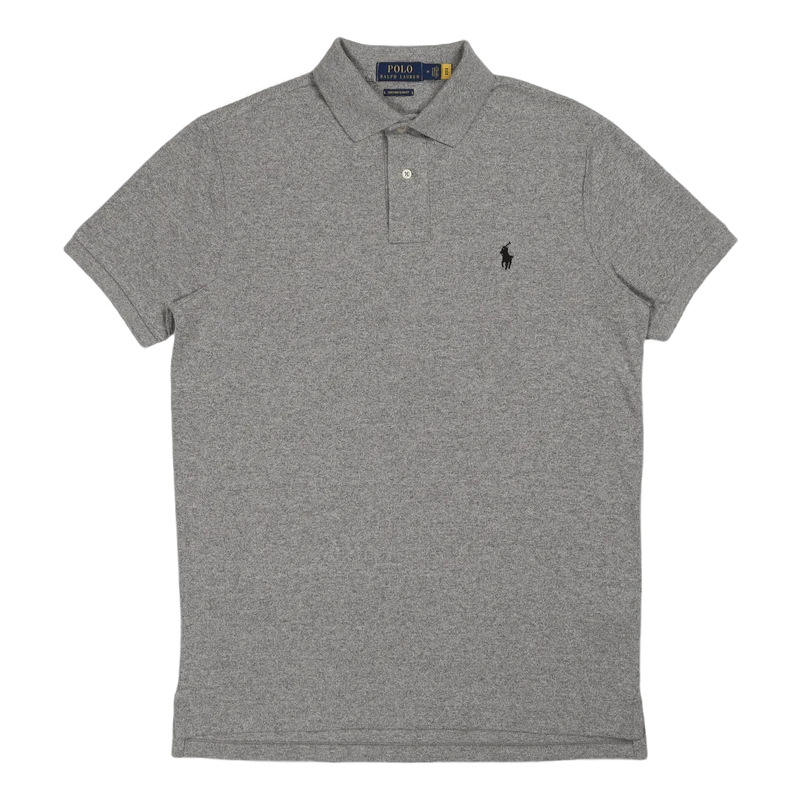 Custom Slim Fit Mesh Polo Shirt Cntbry Htr Grey