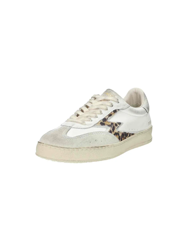 Club Deluxe Torn Canvas Leoprad Print M Logo White Brushed
