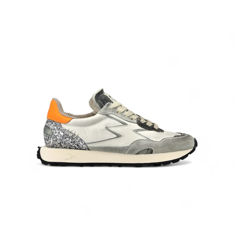 Hype Neon Orange White Leather white
