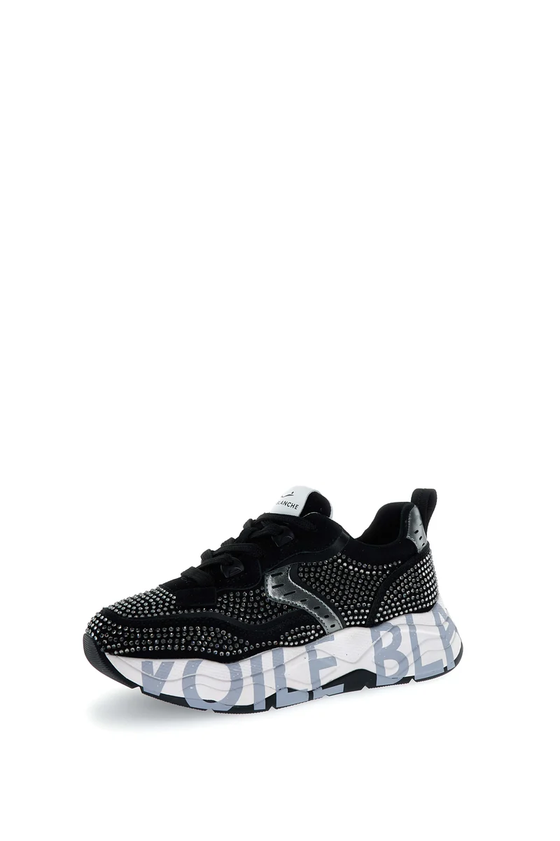 Club105. Suede/Strass black+strass