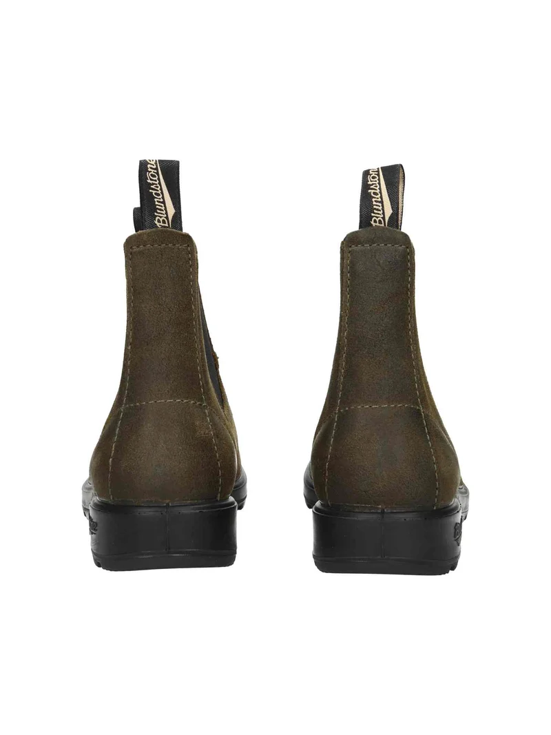 1615 Men dark olive rub suede