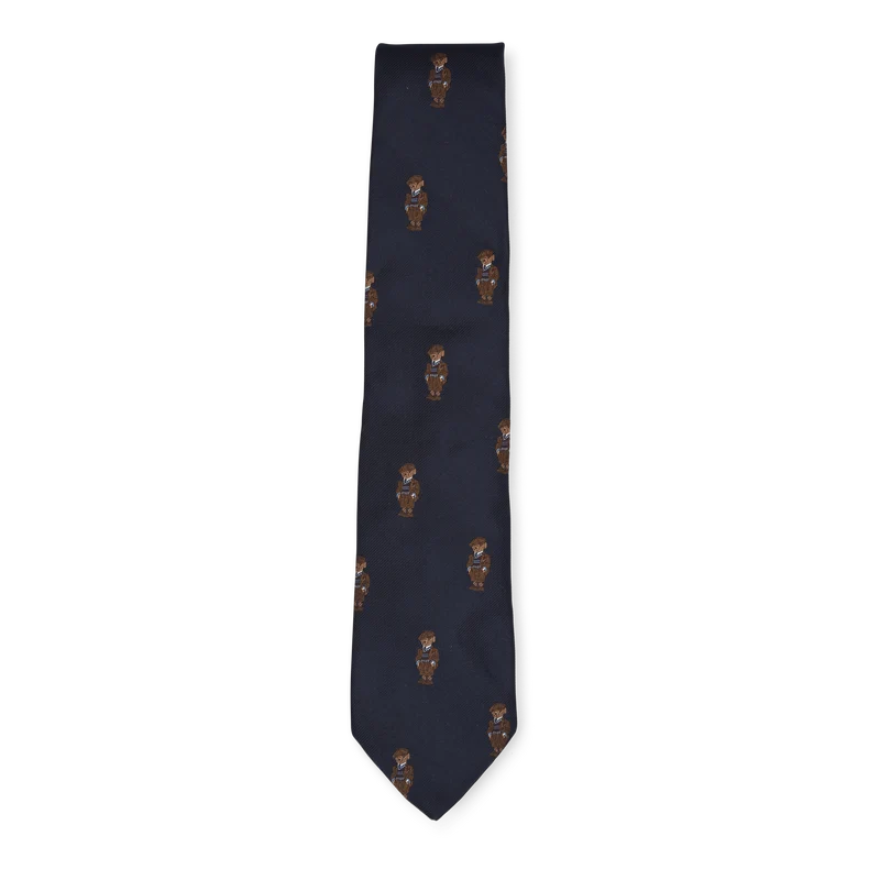 Polo Bear Silk Tie Navy