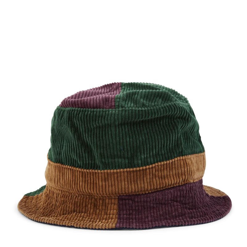 Color-Blocked Corduroy Bucket Hat Dsty Lilac/Mdw Grn/Gldn Brn