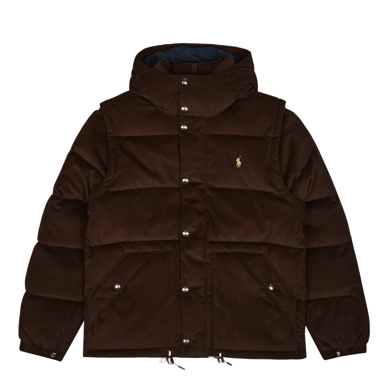 Convertible Corduroy Down Jacket Dark Beech
