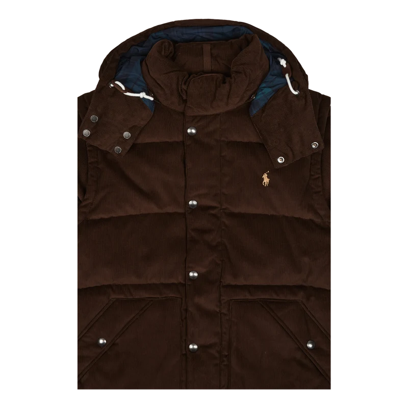 Convertible Corduroy Down Jacket Dark Beech