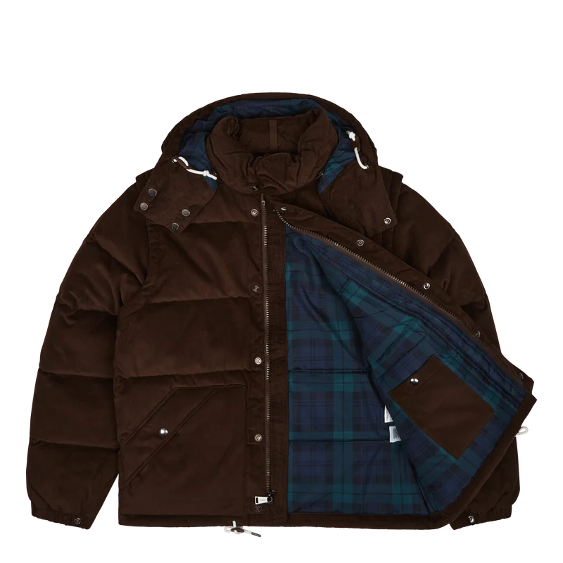Convertible Corduroy Down Jacket Dark Beech