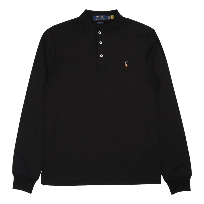 Slim Fit Soft Cotton Polo Shirt Black