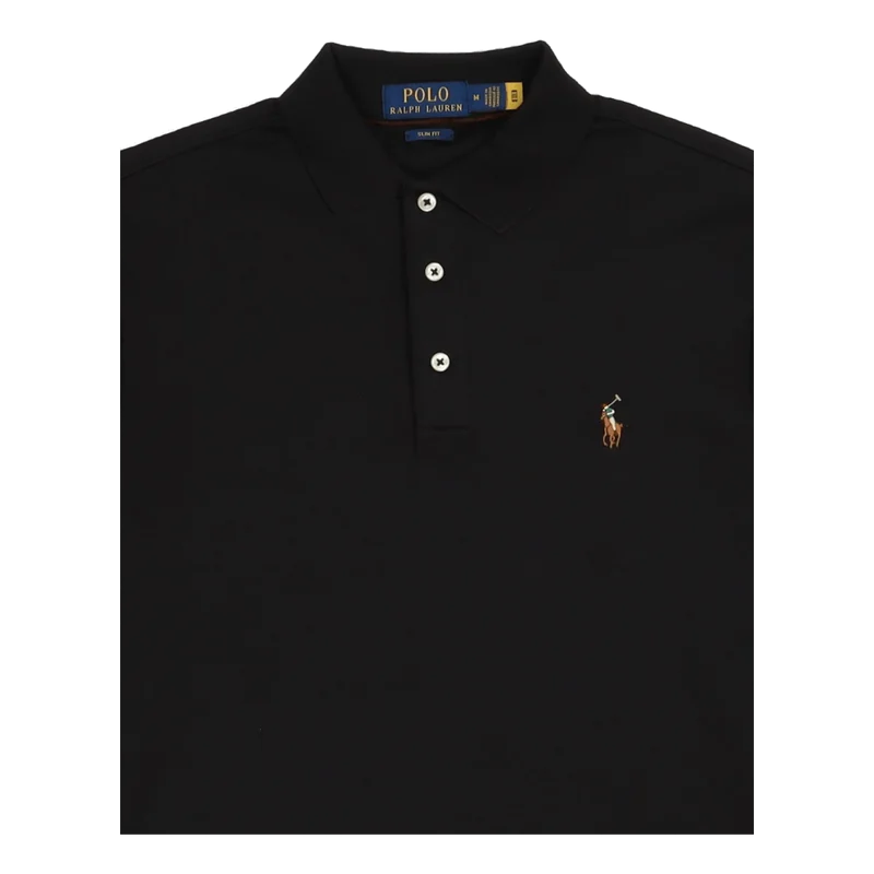 Slim Fit Soft Cotton Polo Shirt Black