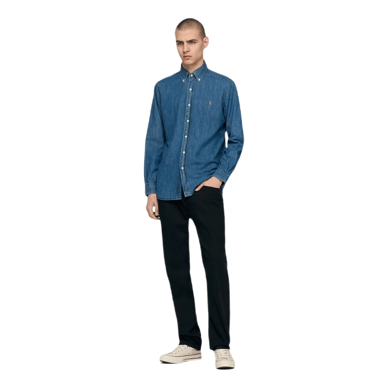 Custom Fit Denim Shirt Blue