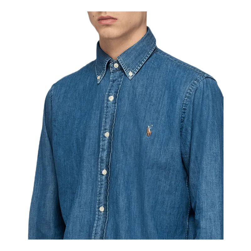 Custom Fit Denim Shirt Blue