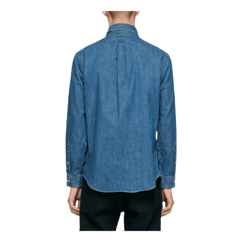 Custom Fit Denim Shirt Blue