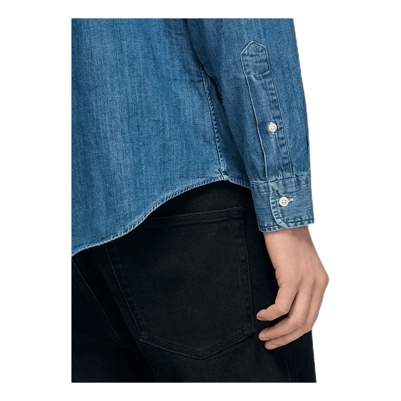 Custom Fit Denim Shirt Blue