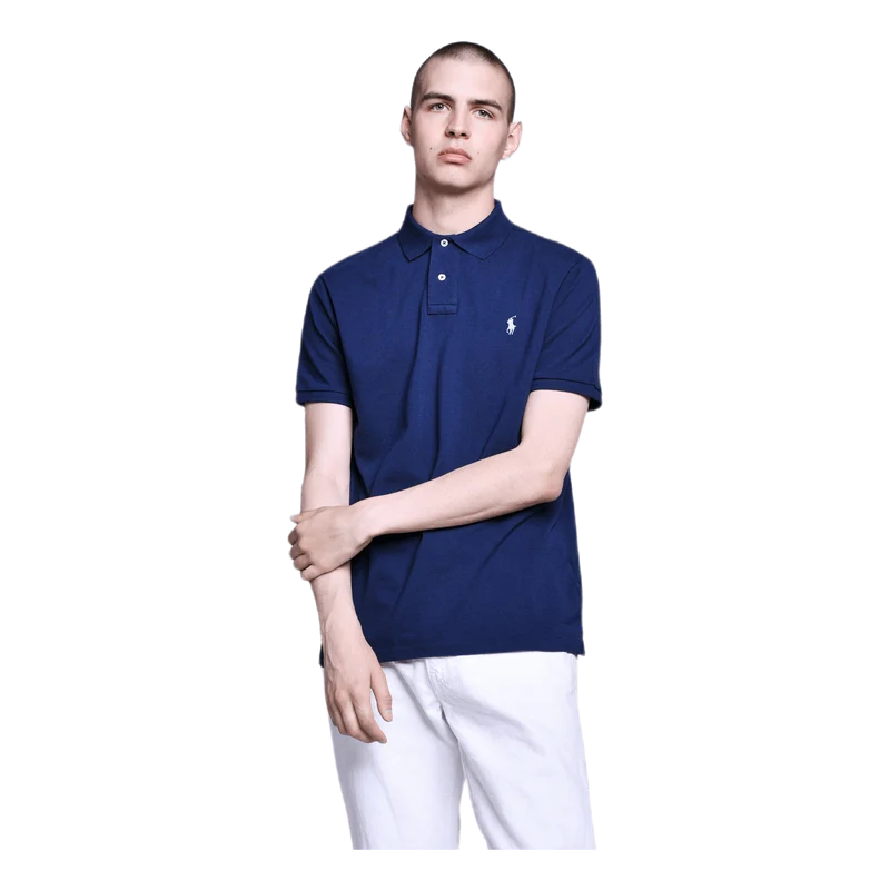 Custom Slim Fit Cotton Mesh Po Blue