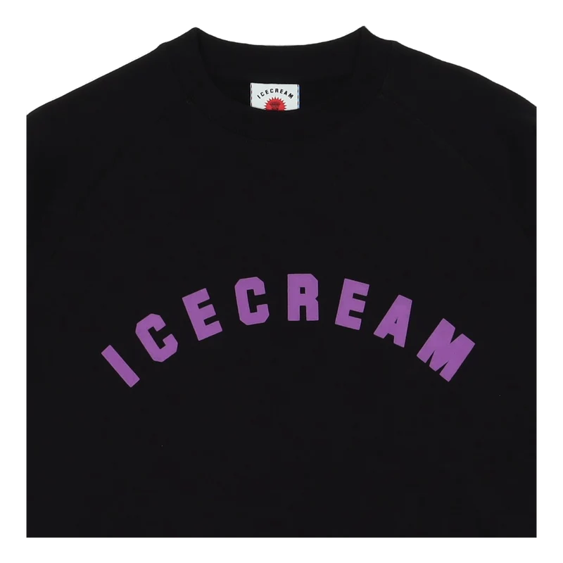 Flock Print Crewneck Black