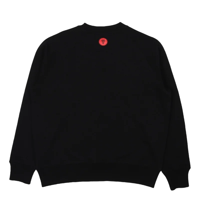 Flock Print Crewneck Black