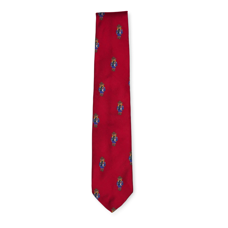 Polo Bear Silk Repp Tie Red