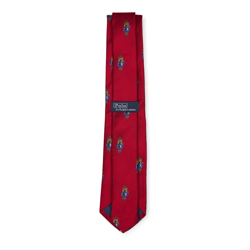 Polo Bear Silk Repp Tie Red