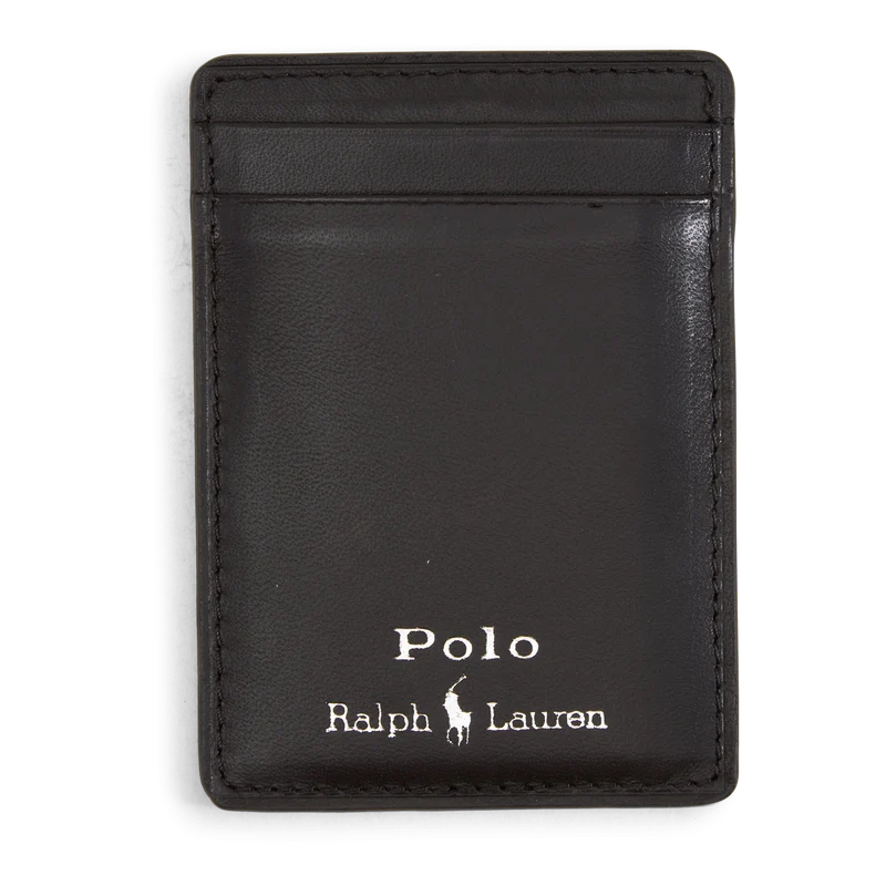 Nappa Leather Magnetic Card Case Black