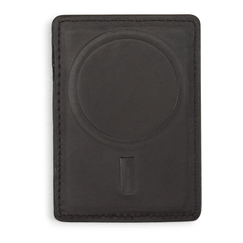 Nappa Leather Magnetic Card Case Black