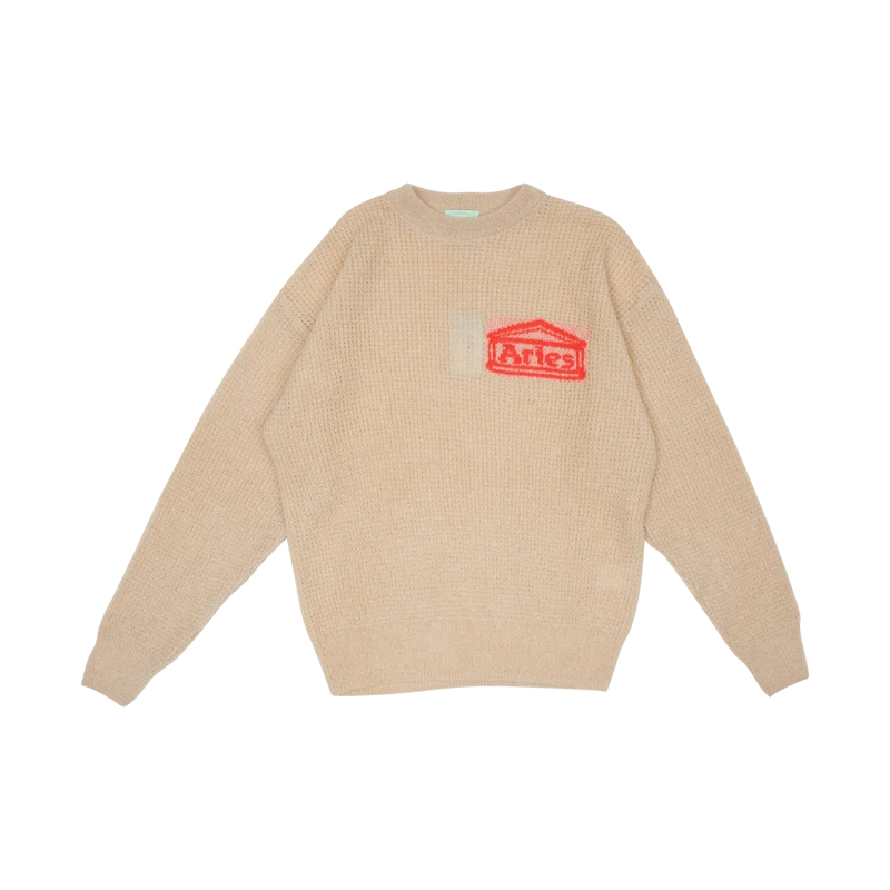 Waffle Knit Jumper Beige