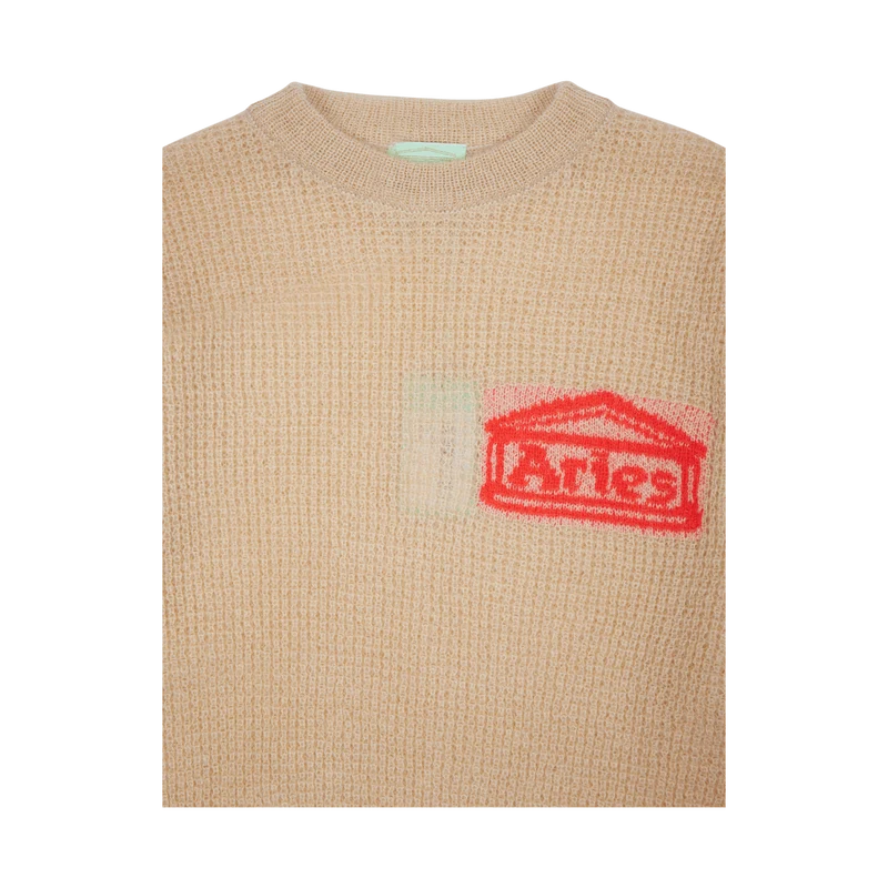 Waffle Knit Jumper Beige