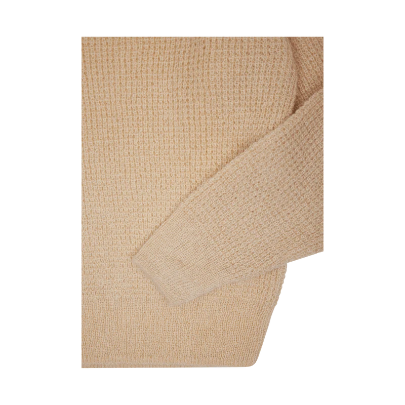 Waffle Knit Jumper Beige