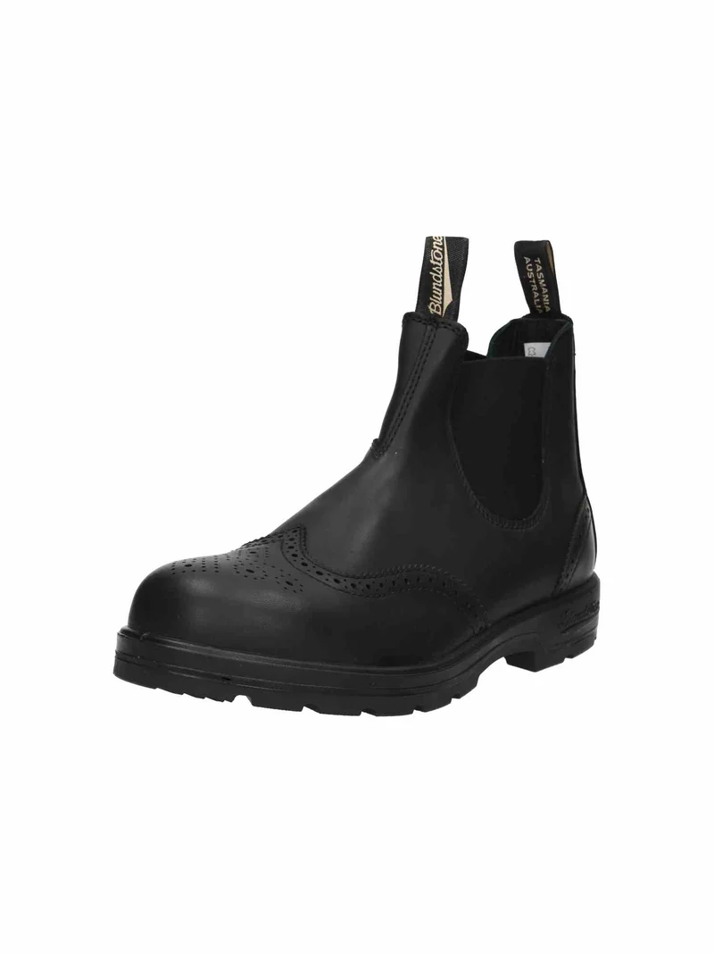 2443 Men Brogued black Leather