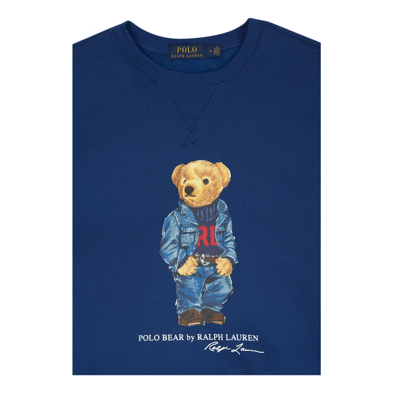 Polo Bear Fleece Sweatshirt Fa 22 Harrison Blue Denim Bear