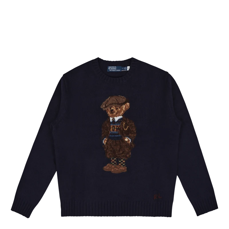 Polo Bear Wool Sweater Bear Navy