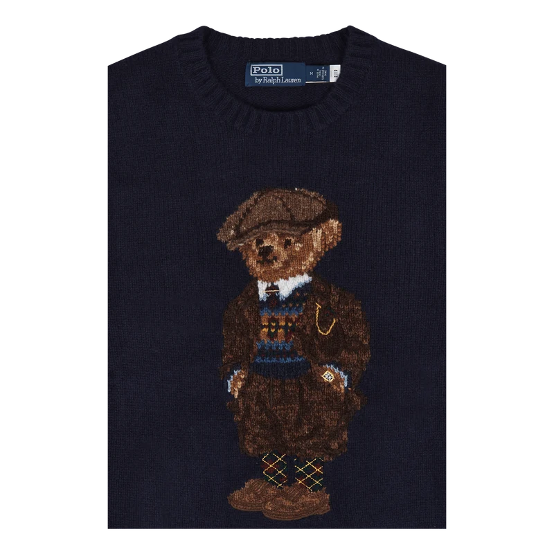 Polo Bear Wool Sweater Bear Navy