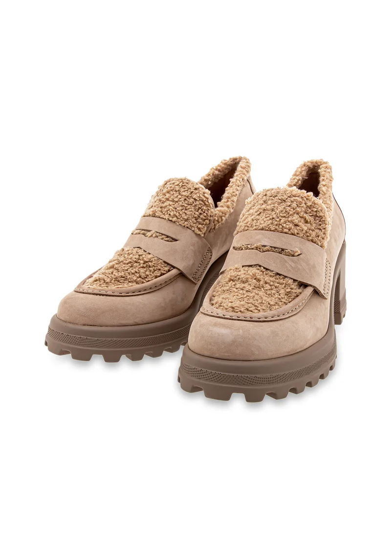 Tani Fur light Fabric/Nubuck beige