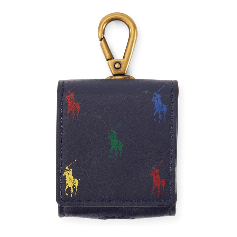 Allover Pony Nappa Leather AirPods Case Navy/Multi Pony
