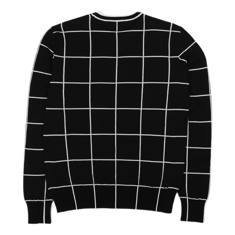 Window Checks Sweater Black