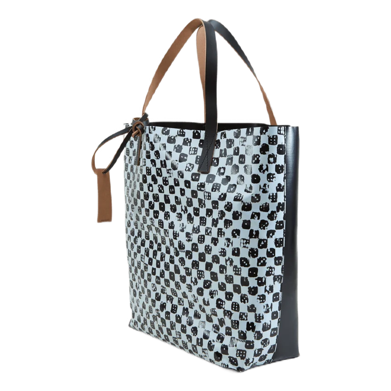 Shopping Bag Stone White+black+black