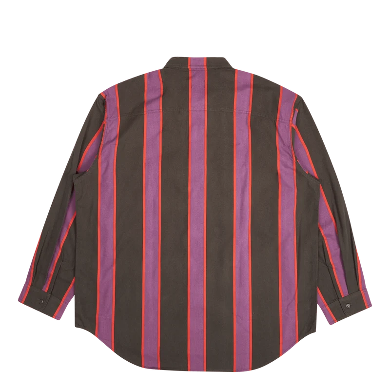 Skate L/s Woven Stripe Black