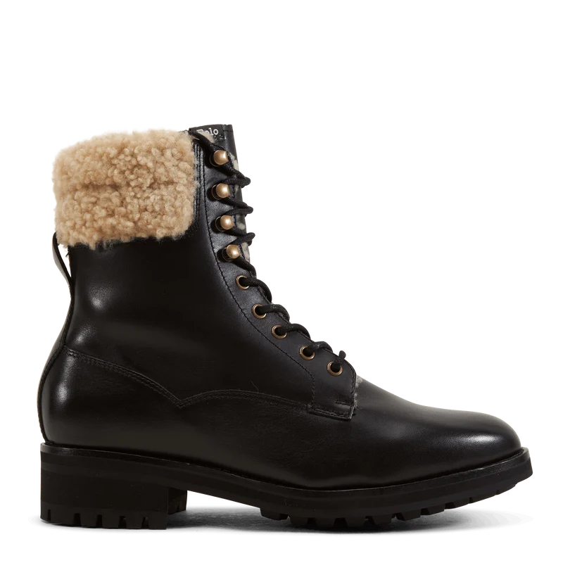 Bryson Leather & Shearling Field Boot Black