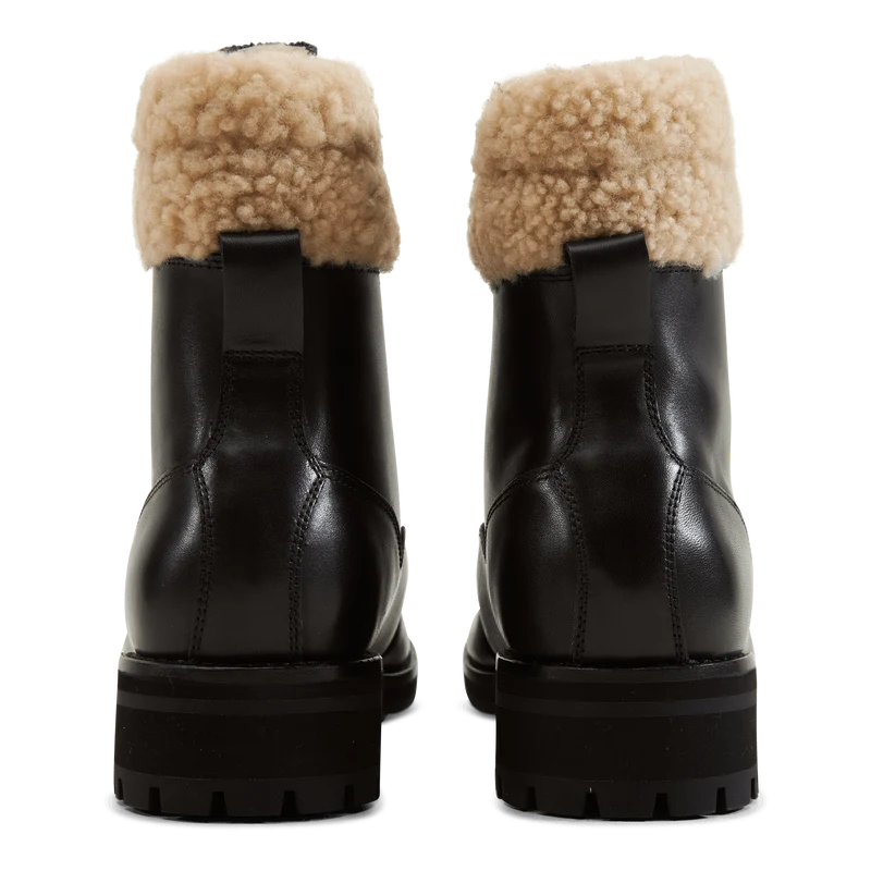 Bryson Leather & Shearling Field Boot Black