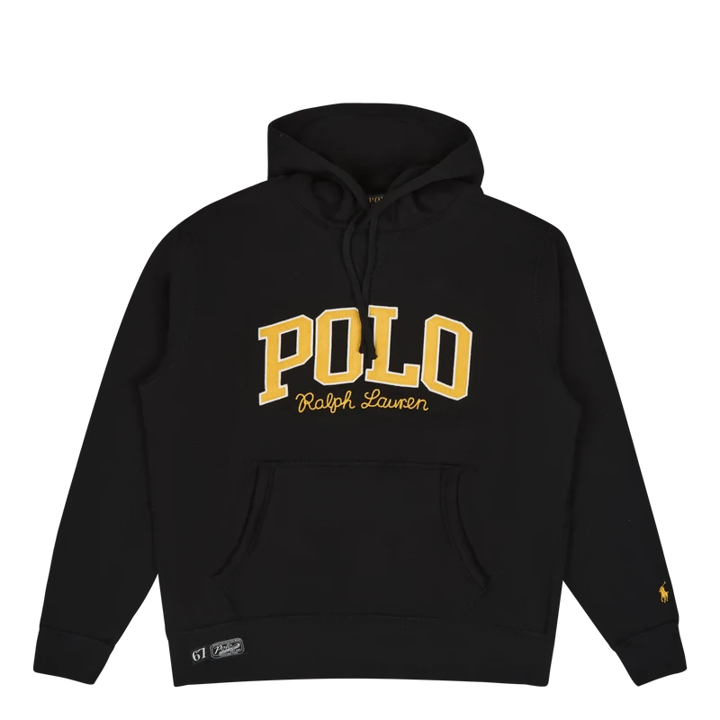 The RL Fleece Logo Hoodie Polo Black